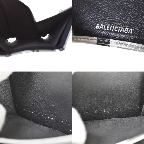 Authentic Preloved BALENCIAGA LOGO MINI TRIFOLD WALLET LEATHER MADE IN ITALY - Picture 11 of 12